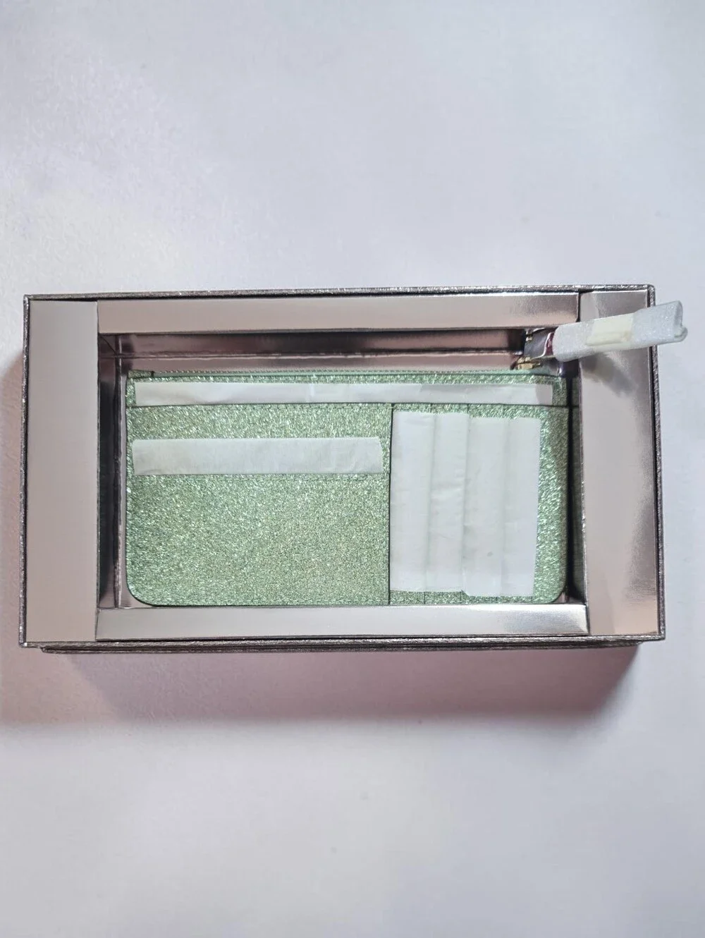 Kate Spade Large Glitter Slim Card Hokder In Seawater